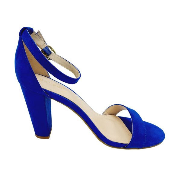 Bamboo Womens Blue High Heel Sandals Size 10 Open Toe Adjustable Strap - Picture 5 of 16